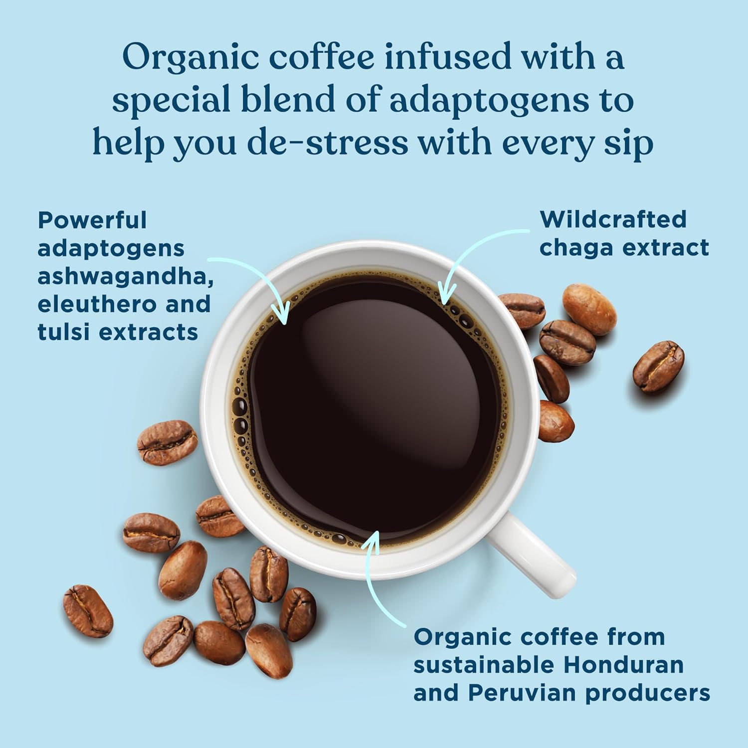 Four Sigmatic Organic Half Caff Coffee Pods, Medium Roast 