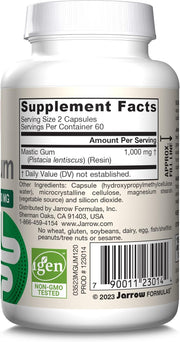 Barcode Image: Jarrow Formulas mastic gum 1000mg veggie 60 capsules barcode packaging