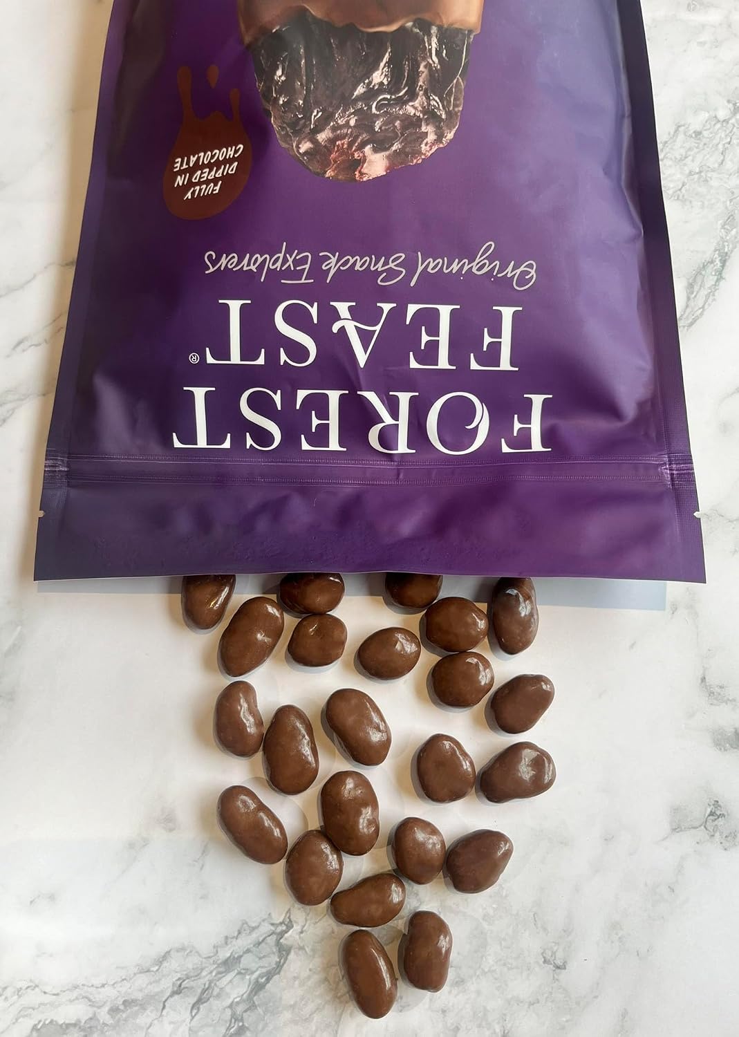 Forest Feast Belgian Milk Chocolate Jumbo Raisins chocolate coated raisins 1kg resealable pouch lifestyle serving image