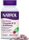 Comprimés à Dissolution Rapide Vitamine B12 5000mcg Natrol Fraise – 100 unités