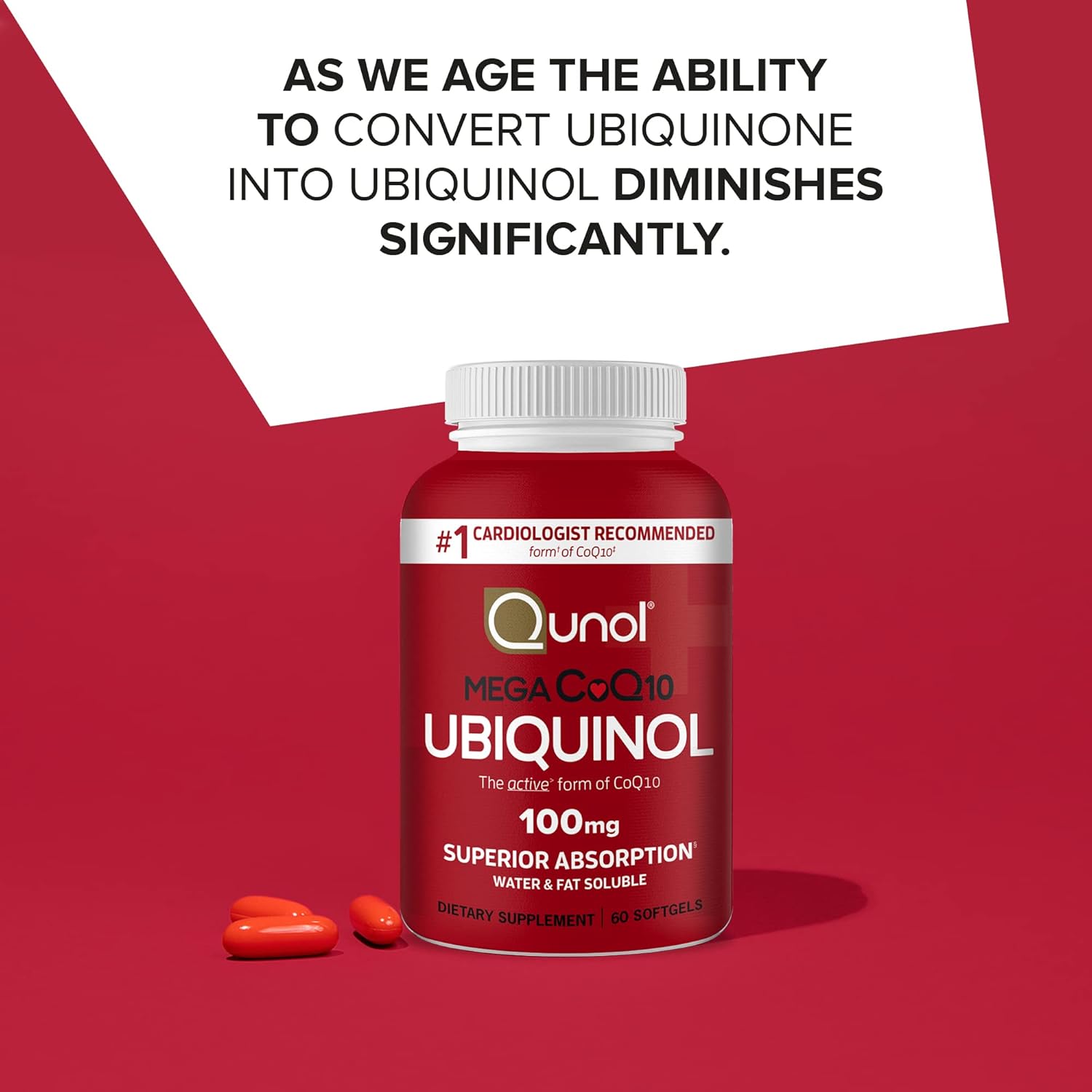 Qunol Mega Ubiquinol CoQ10 100mg Softgels