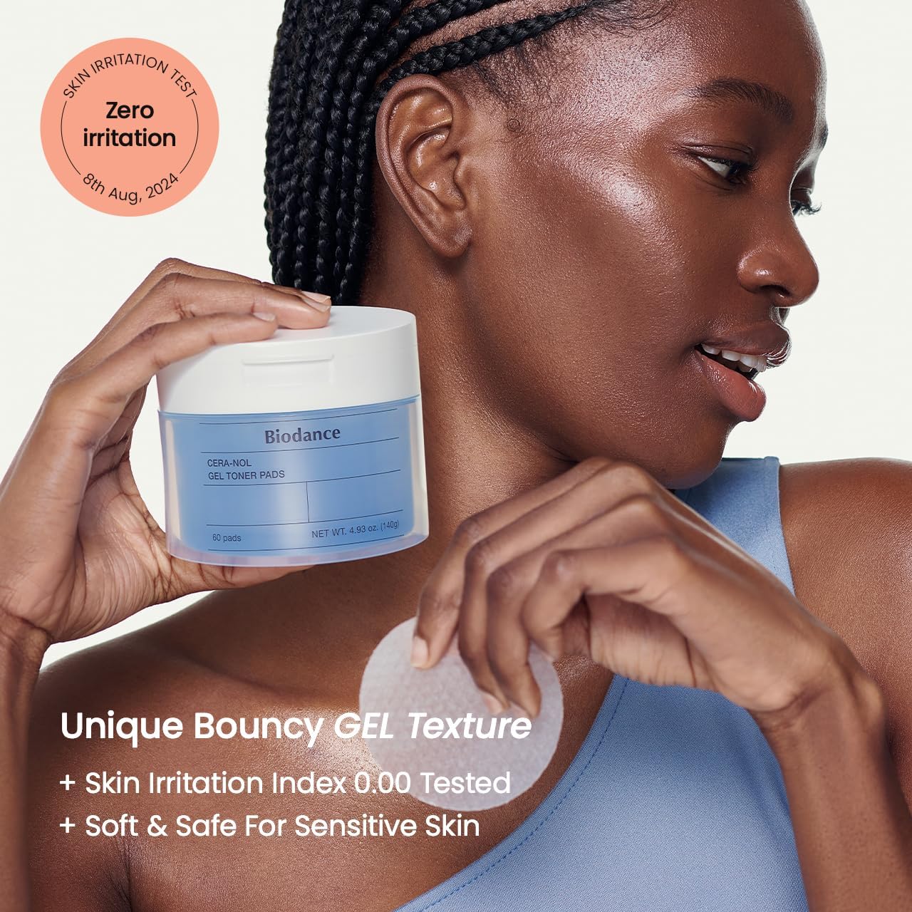 Biodance Cera-Nol Hydrogel Toner Pads 60 Pads used as part of a daily skincare routine