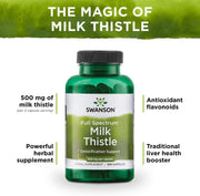 Swanson Full Spectrum Milk Thistle 500mg 100 Vegan Capsules Pack of 2
