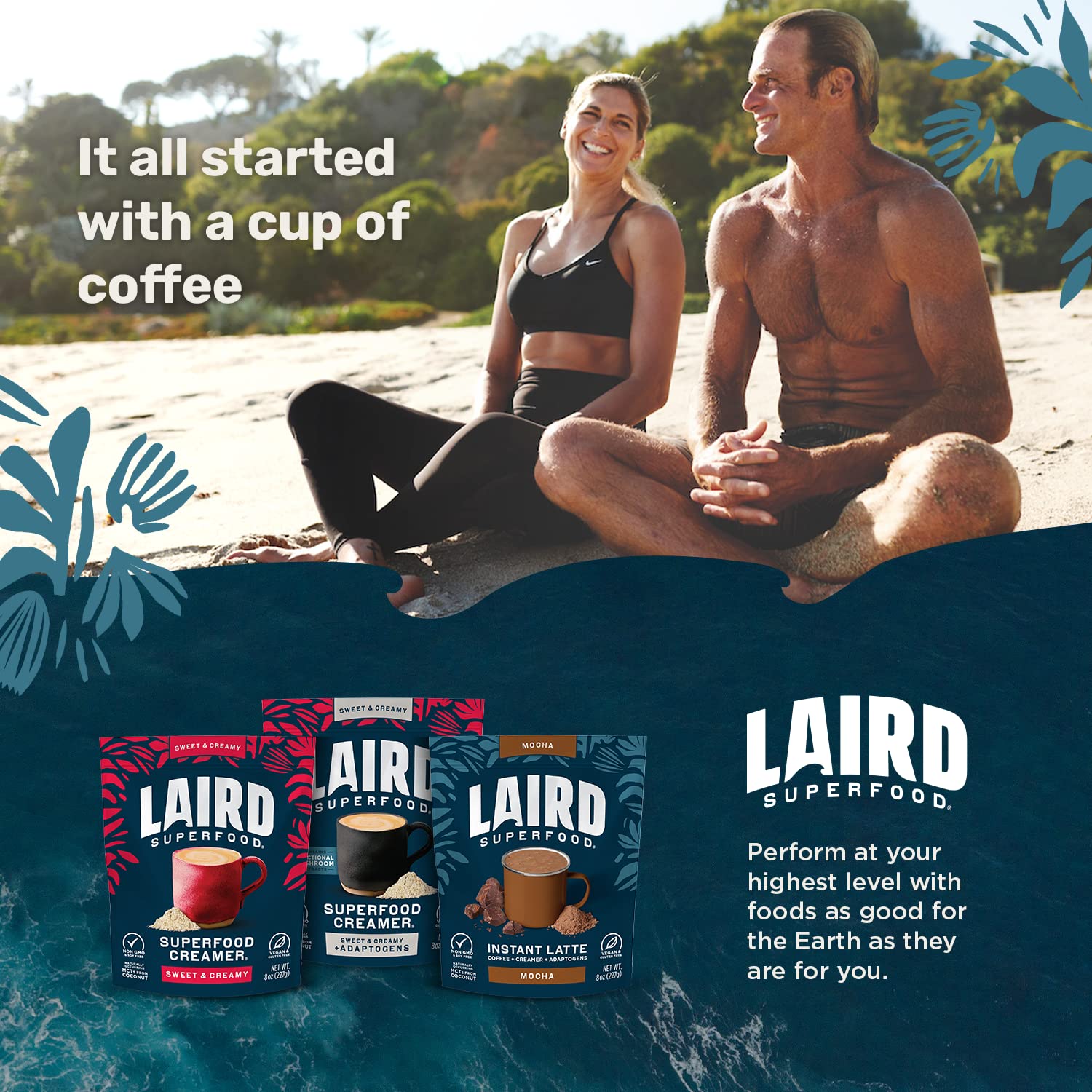Laird Superfood Reduced Sugar Non-Dairy Coffee Creamer – 227g & other variants.