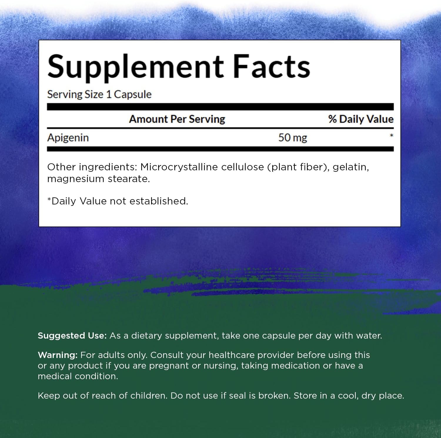 Swanson Apigenin 90 Capsules | 50 mg Bioflavonoid | Calming & Relaxation Support