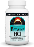 Source Naturals Betain HCL 650mg mit Pepsin – 90 Tabletten
