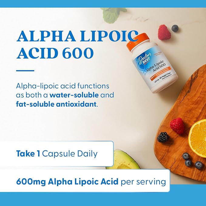 How to Use: Doctor's Best Alpha-Lipoic Acid 600mg capsule usage instructions 180 count