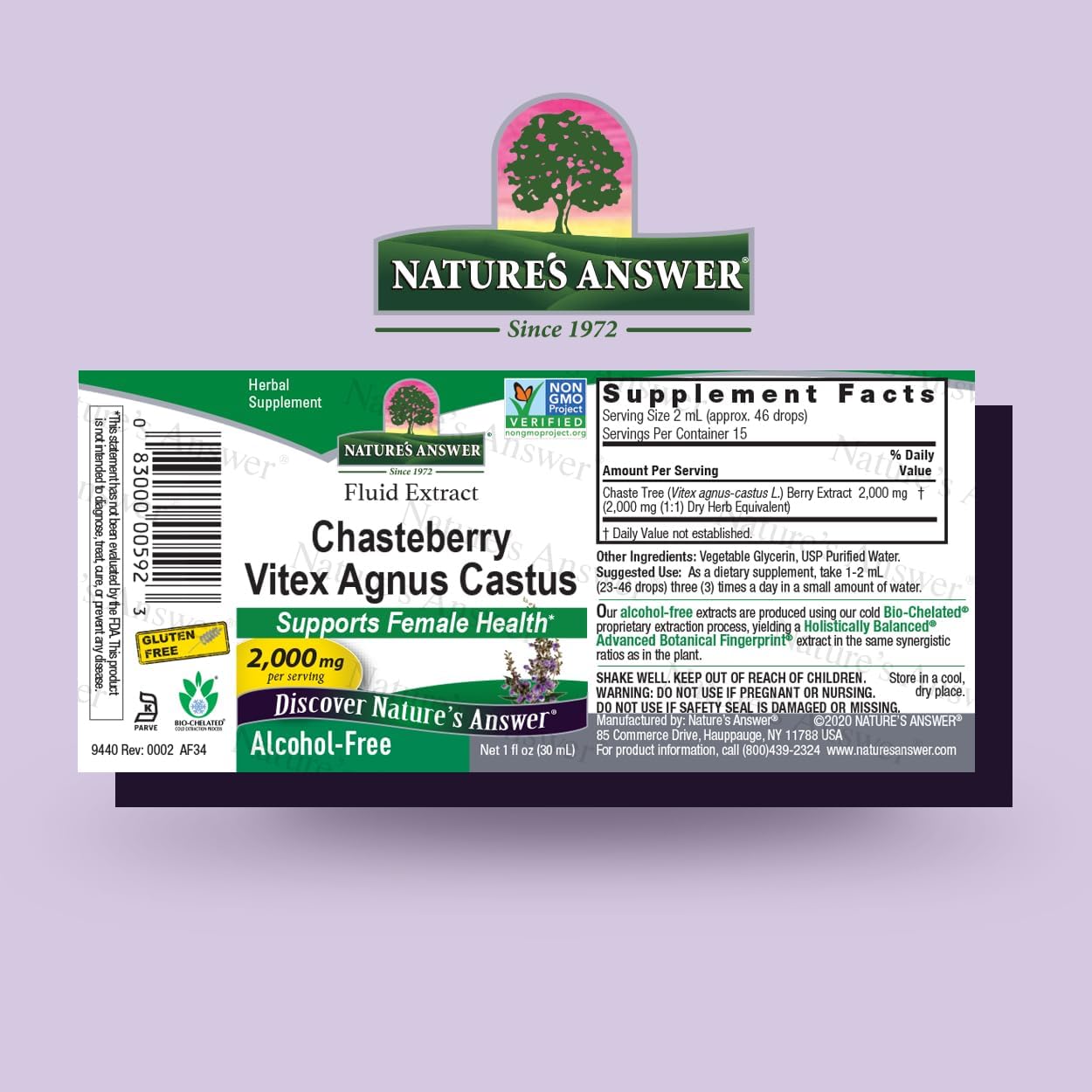 Nature’s Answer Chasteberry Liquid Extract 30ml barcode image