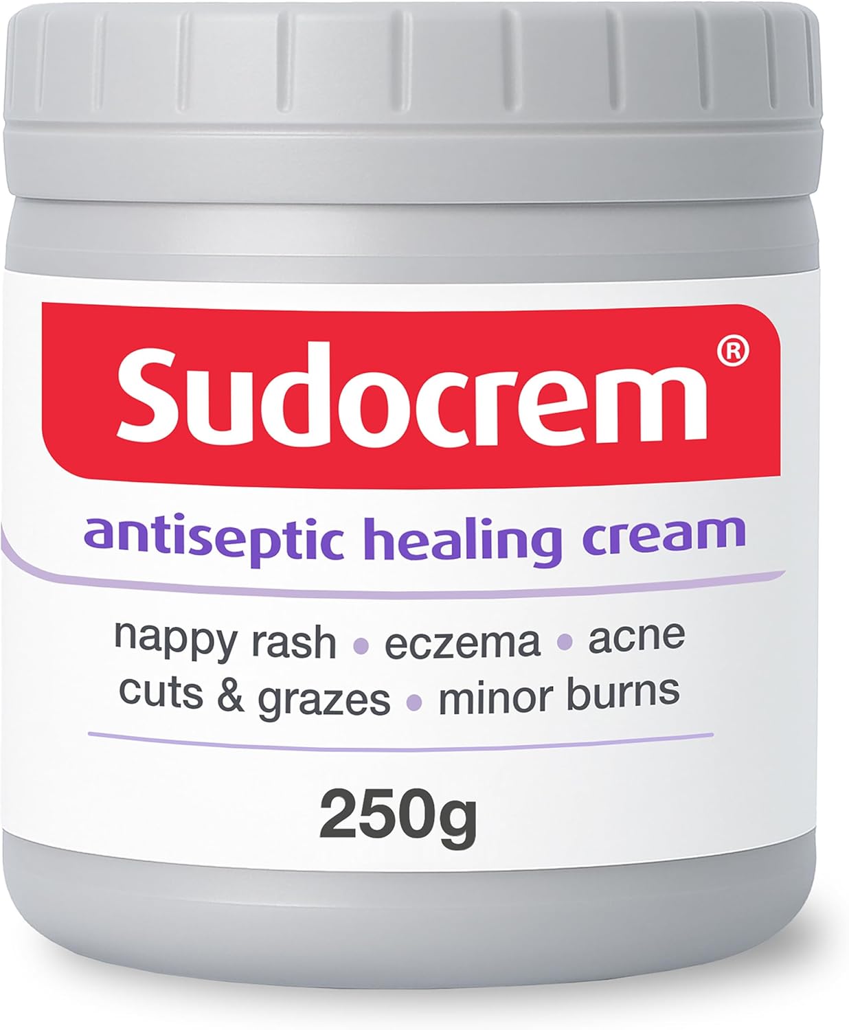 Front image: Sudocrem antiseptic healing cream zinc oxide jar 250g