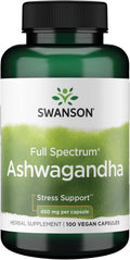 Ashwagandha Swanson 100 Capsule Vegane | Supporto Completo allo Stress 450 mg