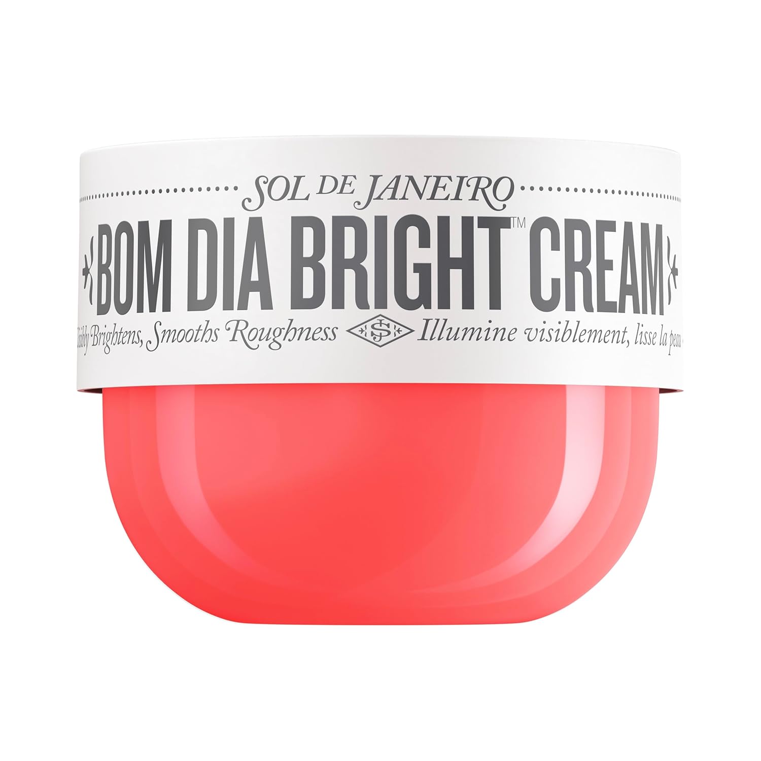 Front image: Sol de Janeiro Bom Dia Bright body cream tub Cheirosa 40 fragrance 240ml single pack