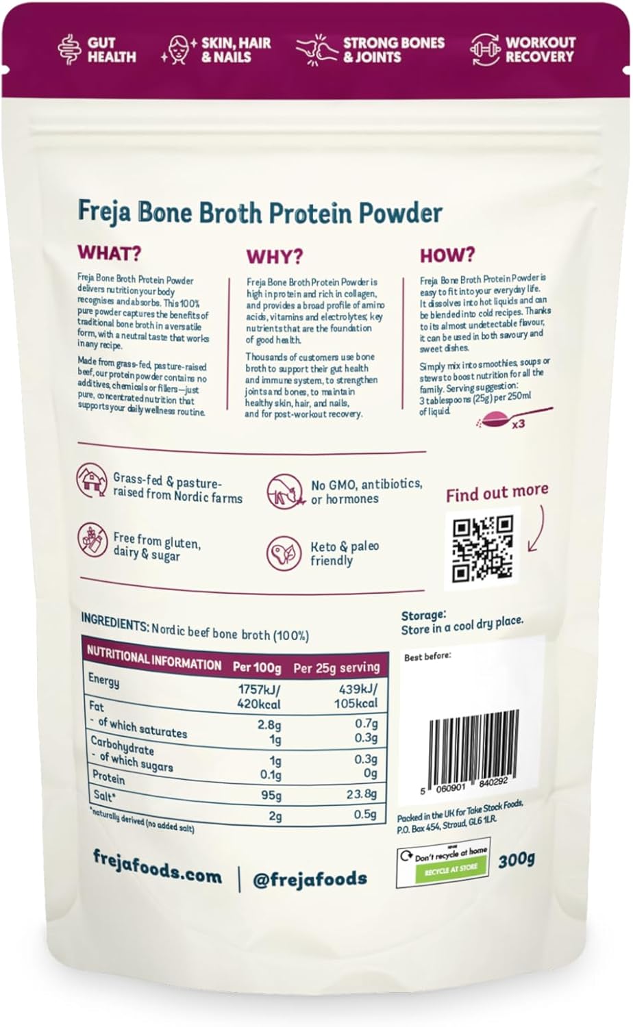 How to Use: Freja bone broth powder mixing into soup pouch 300g