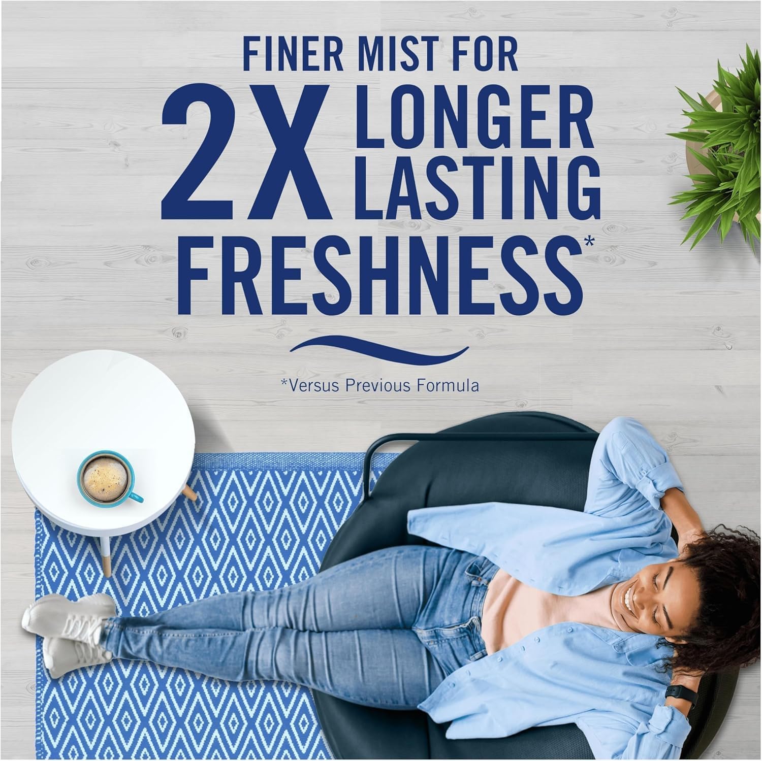 Febreze Air Mist Blossom & Breeze air freshener in a living room