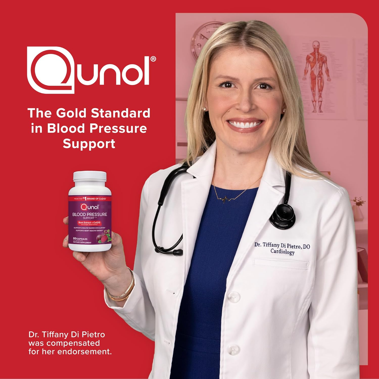 Lifestyle/use image: Qunol Beet Root CoQ10 capsules daily supplement routine 60 count