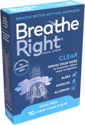 Breathe Right Bandes Nasales Transparentes - Grande Taille, 10 Unités