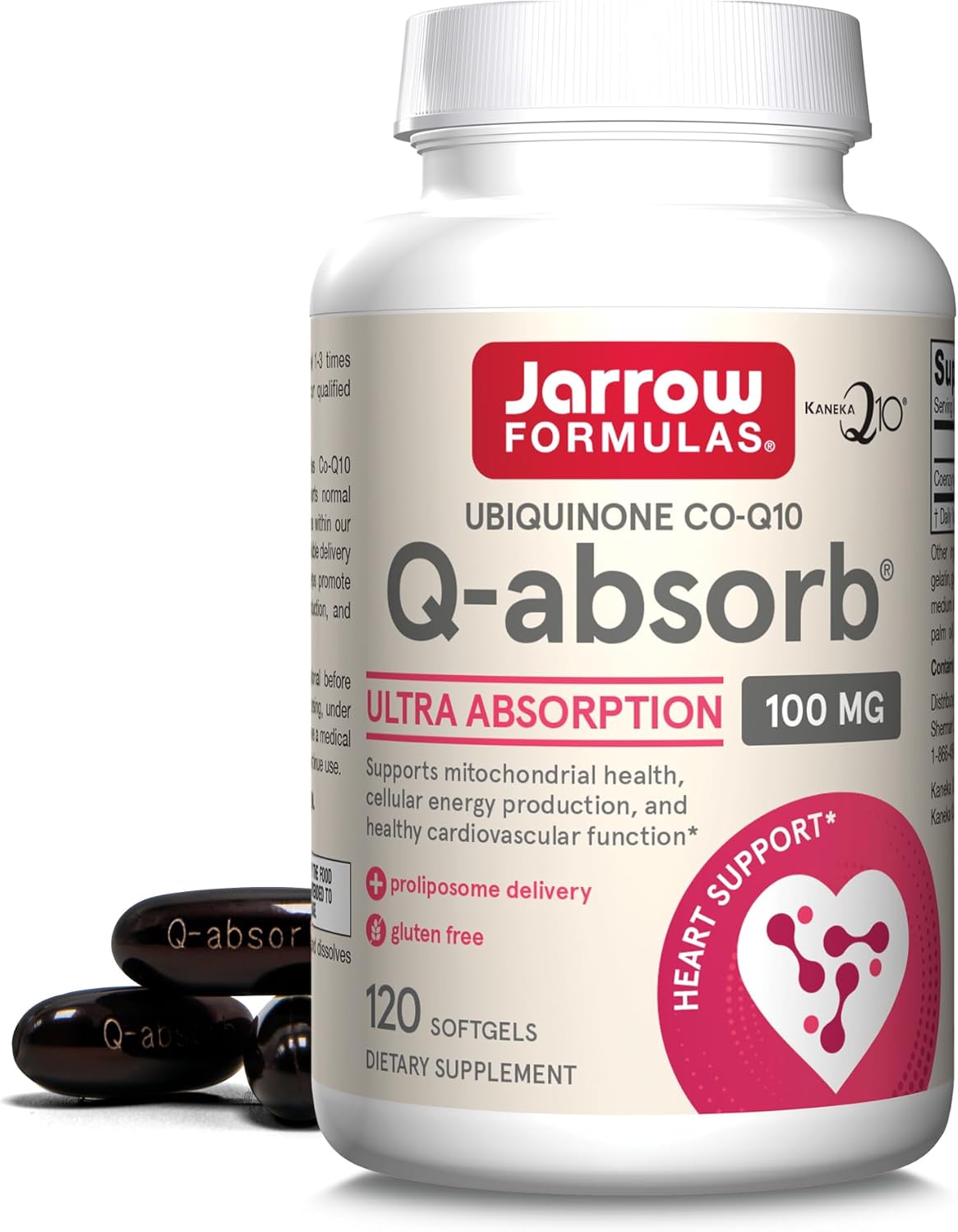Jarrow Formulas Q-absorb Ubiquinone Co-Q10 100mg 120 Softgels 