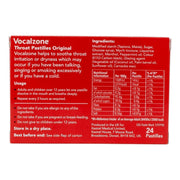 Vocalzone Original Throat Pastilles active ingredients and product information