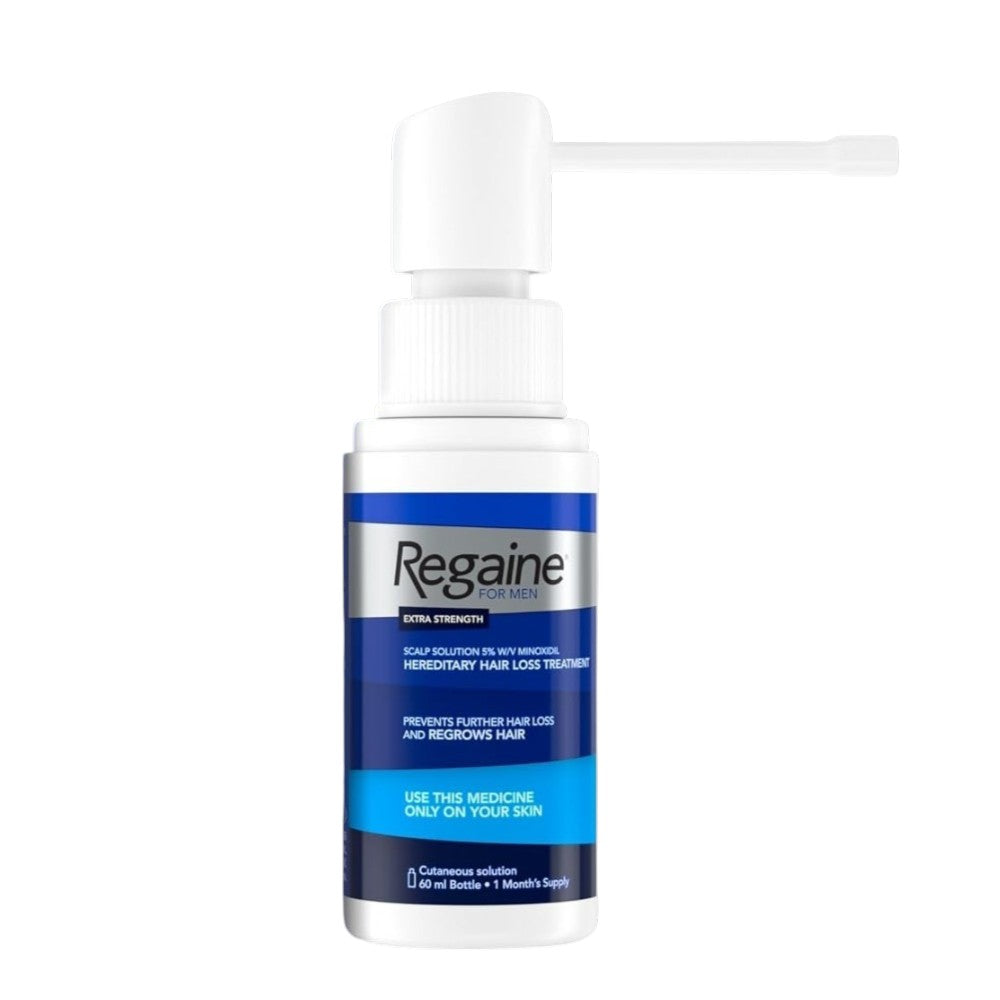 Regaine para hombres – solución para cuero cabelludo extra fuerte, 5% minoxidil, suministro para 3 meses, 3 botellas de 60 ml