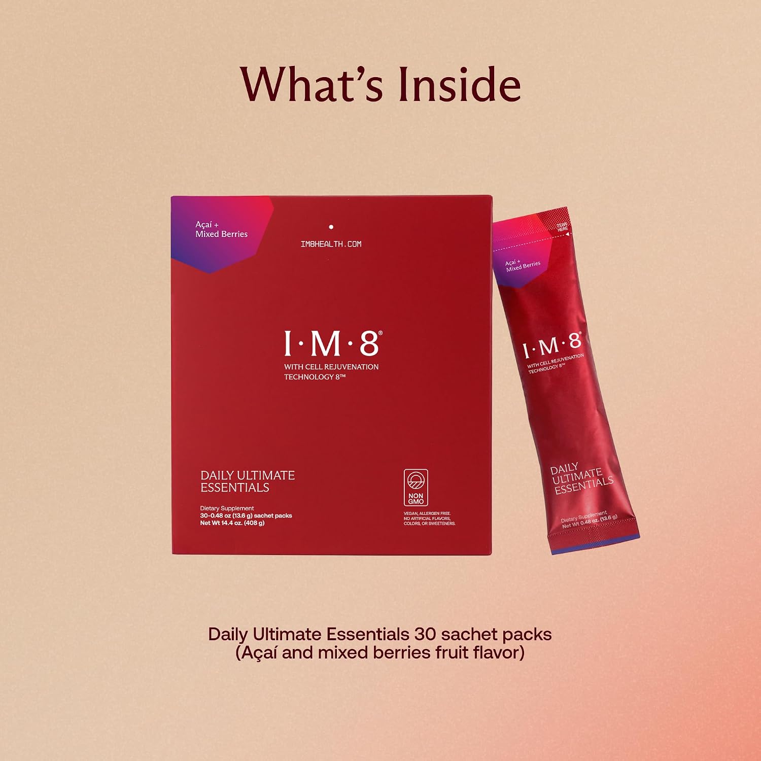 IM8 Daily Ultimate Essentials Pro Açaí & Mixed Berries 30 Sachets