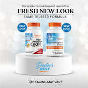 Doctor's Best High Absorption CoQ10 with BioPerine, bottle packaging, unflavoured, 100mg, 60 or 120 softgels, new packaging