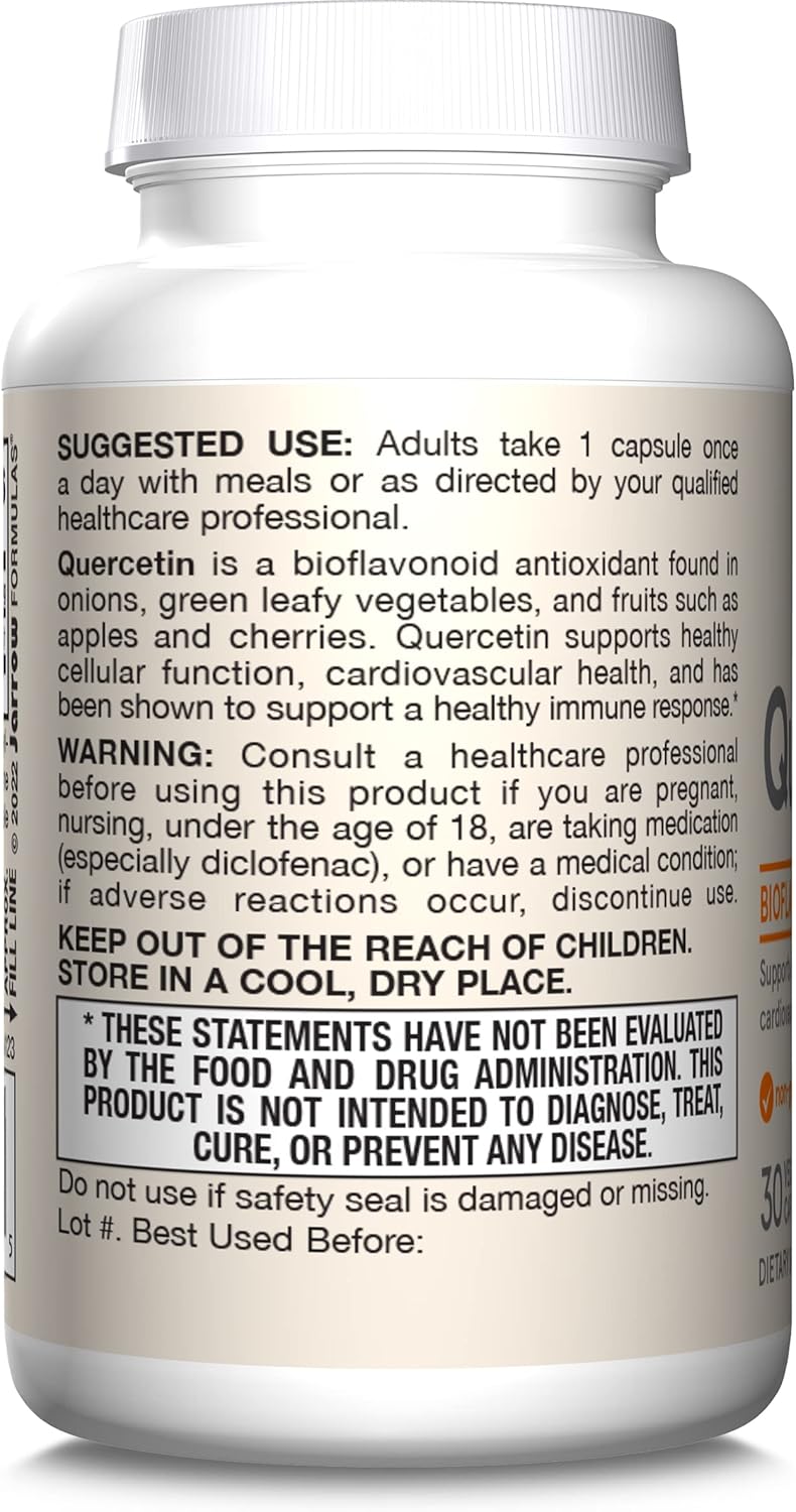 How to Use Image: Jarrow Formulas Quercetin 500mg veggie capsules usage instructions