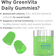 Nutriburst GreenVita Super Greens Blend Gummies jar, 60 count.