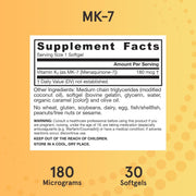 Supplement Facts Image: Jarrow Formulas Vitamin K2 MK-7 90mcg supplement facts ingredients softgels 30 count