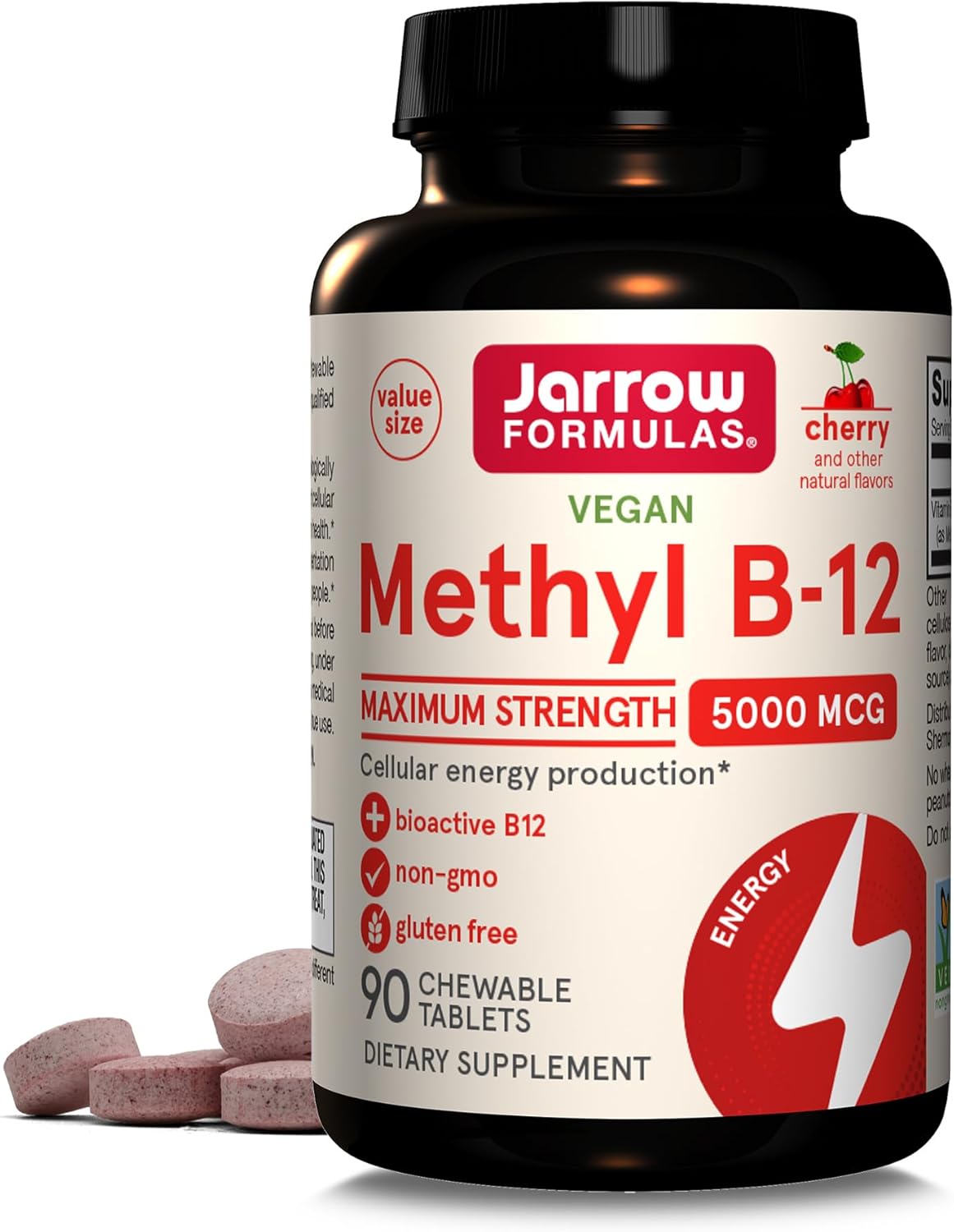 Jarrow Formulas Methyl B-12 5000mcg 90 Chewable Tablets 