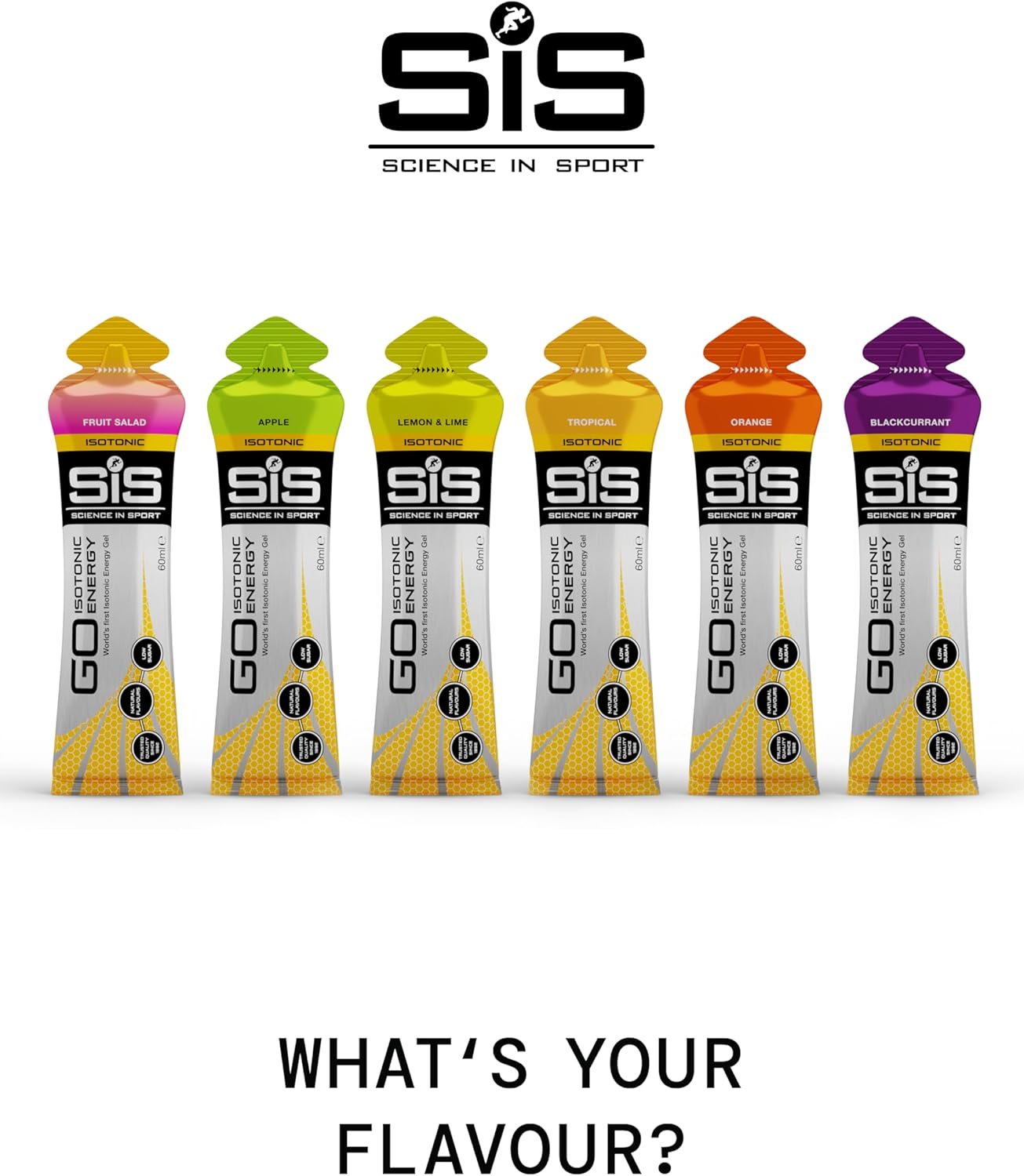 SIS Science in Sport GO Isotonic Energy Gel, Blackcurrant - 6 x 60ml other flavours.
