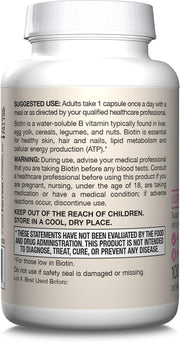 Supplement facts and directions for Jarrow Biotin.
