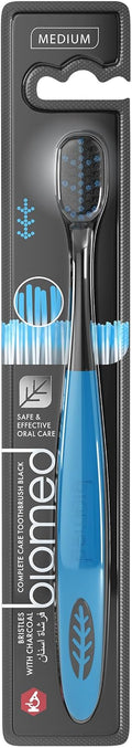 Brosse à dents noire moyenne BIOMED - Poils infusés au charbon - Design écologique