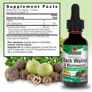 Nature’s Answer Black Walnut Wormwood supplement facts 30ml bottle