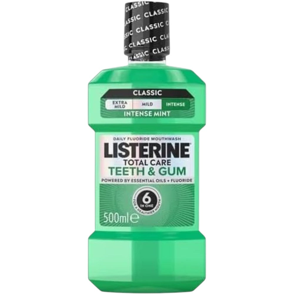 Listerine Total Care Teeth & Gum Intense Mint Mouthwash oral rinse bottle 500ml