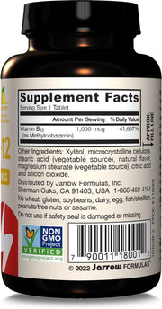Barcode Image: Jarrow Formulas Methyl B-12 1000mcg chewable tablets lemon barcode 100 count