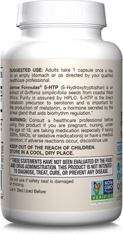 Jarrow Formulas 5-HTP 50mg veggie capsules usage instructions 90 count