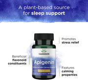 Swanson Apigenin 90 Capsules | 50 mg Bioflavonoid | Calming & Relaxation Support