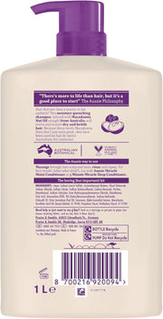 Aussie Miracle Moist Shampoo Pump Bottle 1L barcode packaging