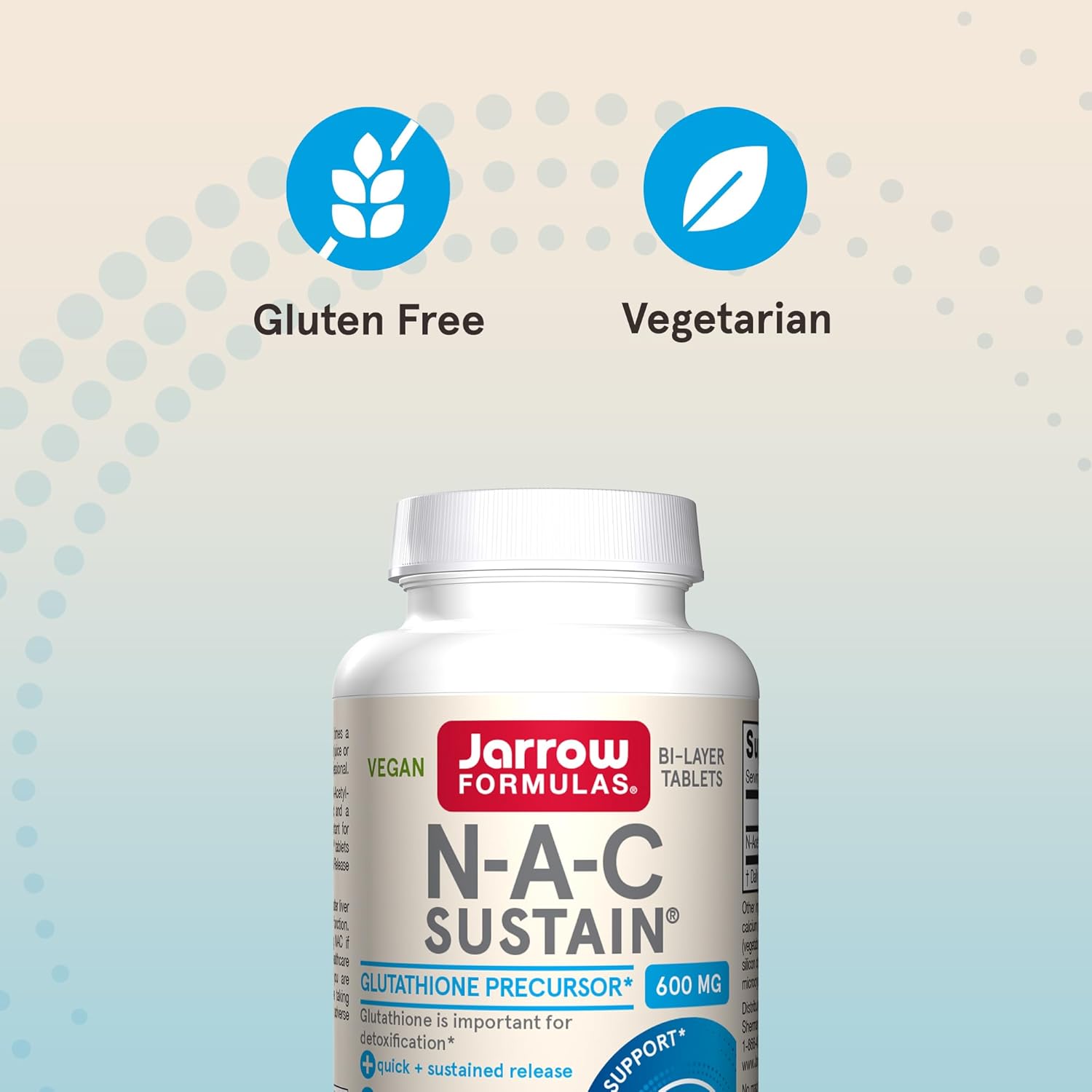 Jarrow Formulas NAC Sustain 600mg Tablets - 60 Count