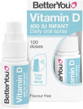 Spray orale BetterYou Vitamina D 400 UI per neonati, senza aroma - 15ml