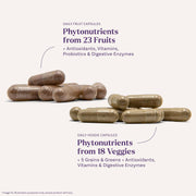 Natrol JuiceFestiv Daily Fruit and Daily Veggie capsule supplement usage instructions bottles 60 capsules each