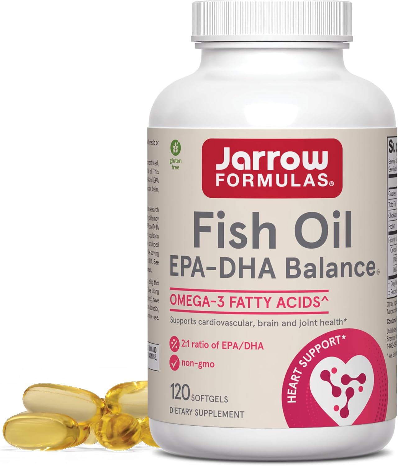 Front Image: Jarrow Formulas fish oil EPA DHA balance 1200mg 120 softgels front packaging bottle