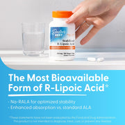 Doctor's Best Stabilized R-Lipoic Acid, bottle packaging, unflavoured, 100mg, 180 veggie capsules, daily dietary supplement use