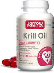 Front Image: Jarrow Formulas krill oil omega 3 120 softgels front packaging bottle