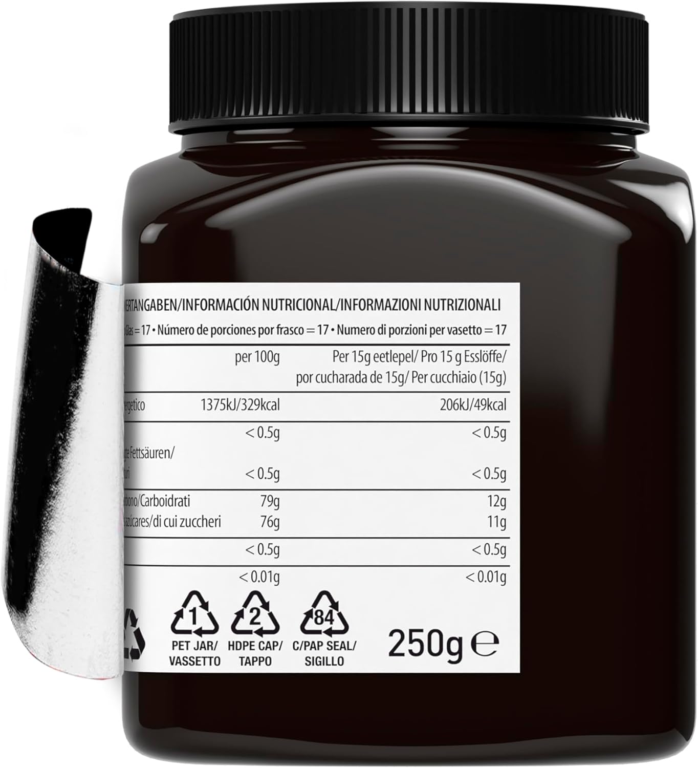 Close-up of MGO certification and quality seals on label.