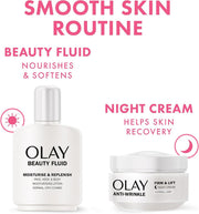 Olay Beauty Fluid Face, Neck & Body Moisturising Lotion 100ml bottle showing product details