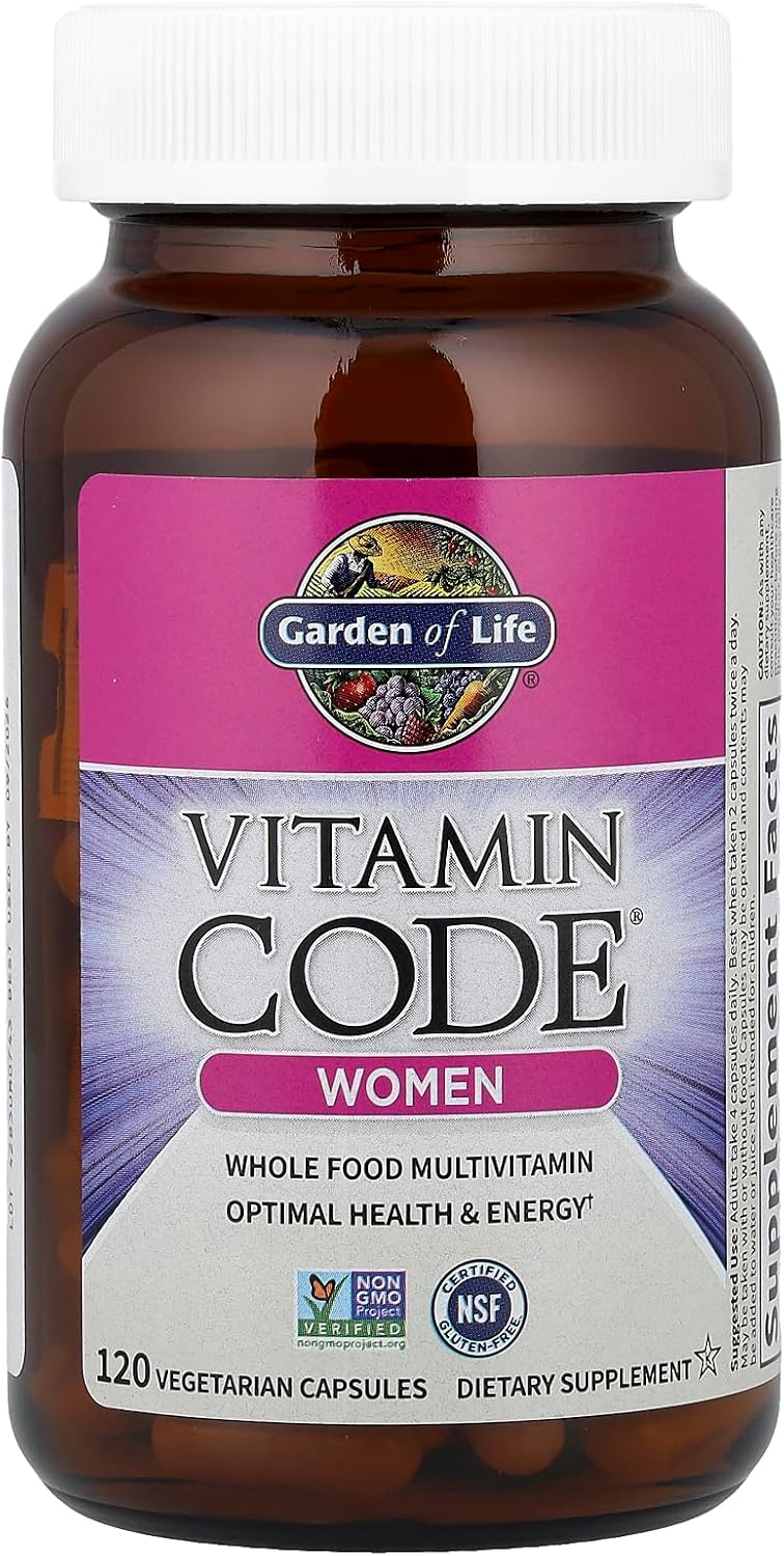 Garden of Life Vitamin Code Women's Multivitamin bottle, 120 capsules.