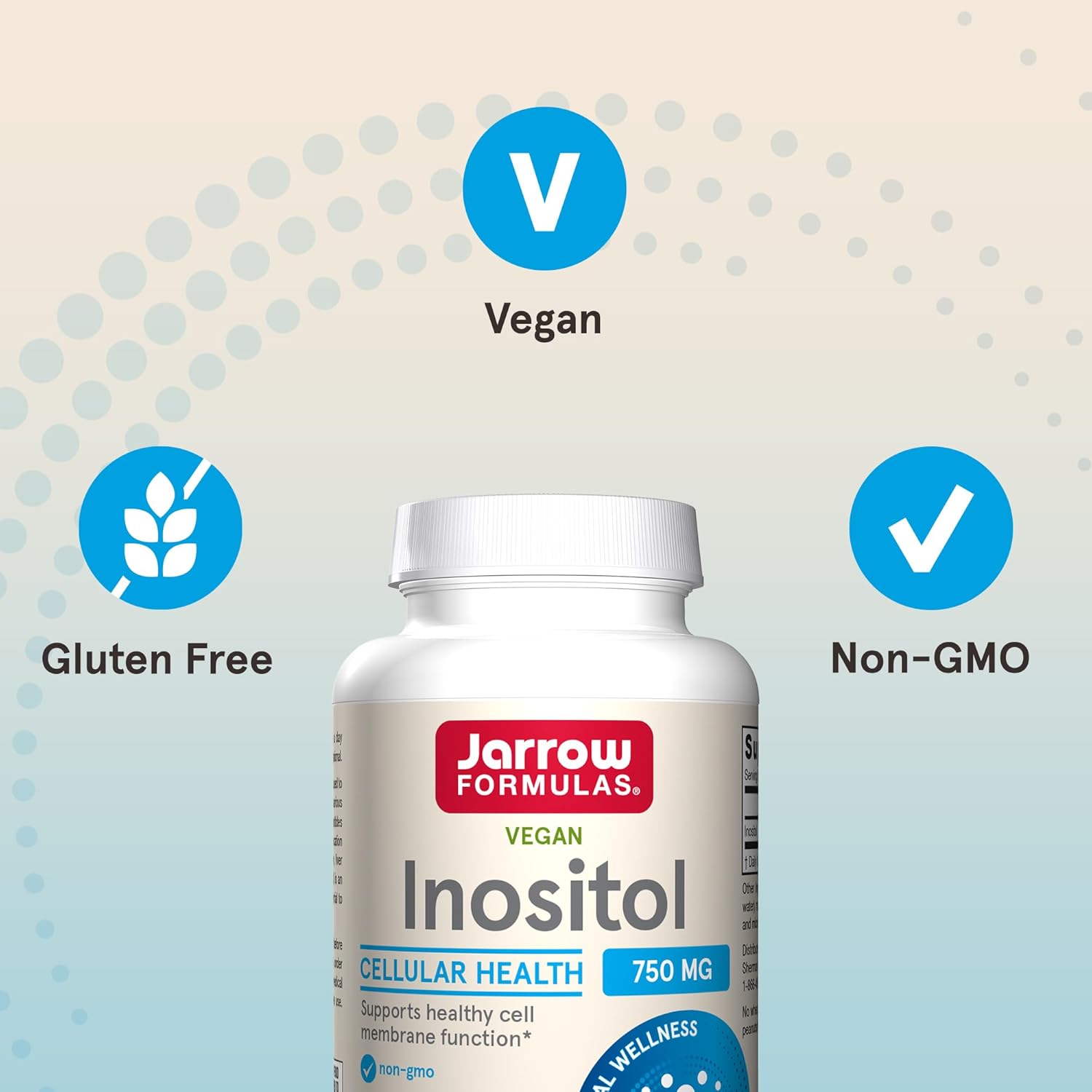 Jarrow Formulas Inositol 750mg Veggie Capsules - 100 Count