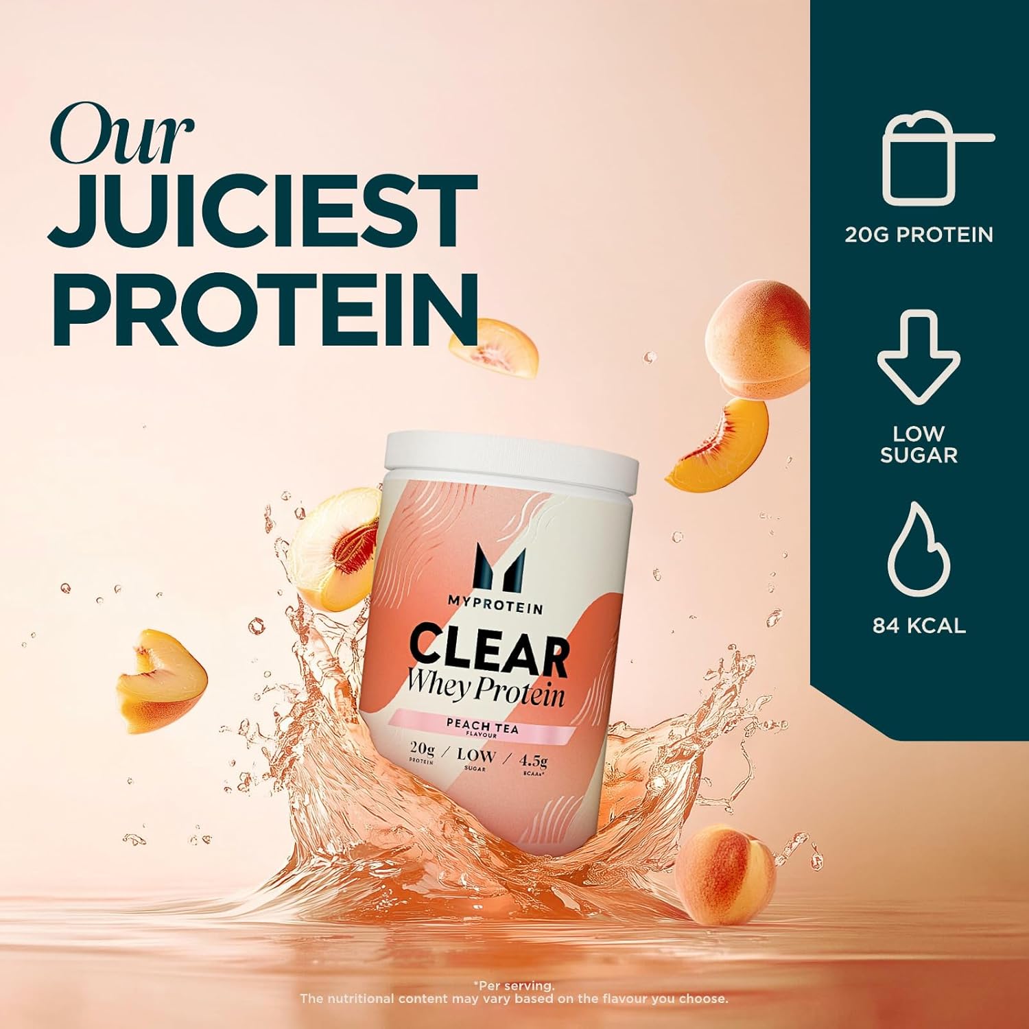 Myprotein Clear Whey Isolate Powder, Peach Tea Flavour - 875g