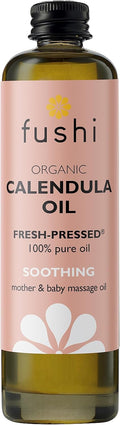 Fushi Bio-Ringelblumenöl 100 ml | Frisch gepresstes & 100 % reines beruhigendes Öl für Mutter- und Babymassage
