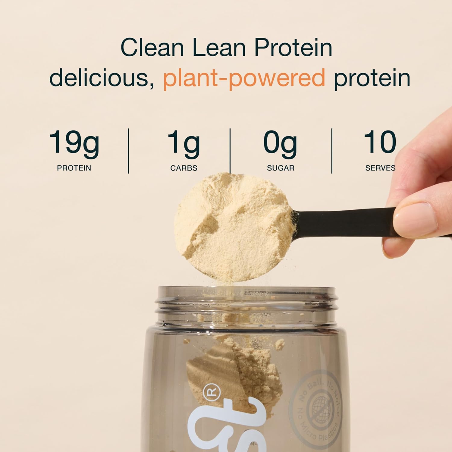 Nutritional info and ingredient list for Nuzest chocolate protein powder.